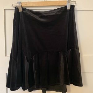 Velvet black skater skirt